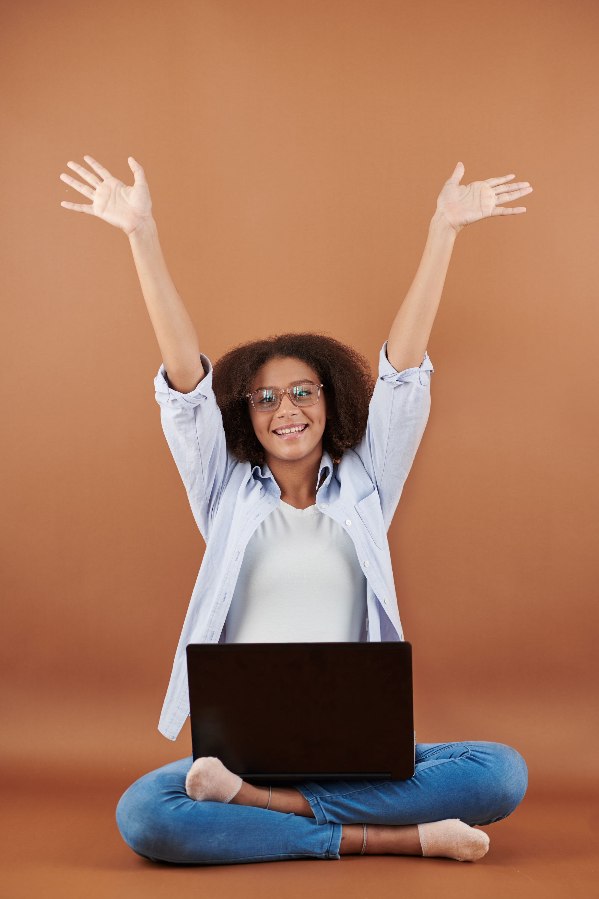 Nonprofit professional learning in online course against brown background